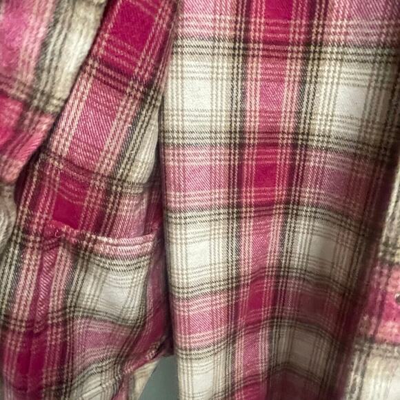 Blank NYC Size Small Pink Plaid Wool Blend Soft Shacket Jacket Button Down - Picture 4 of 5